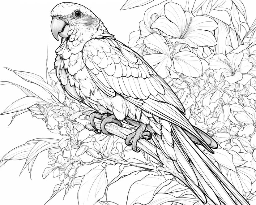 花とオウムの楽園