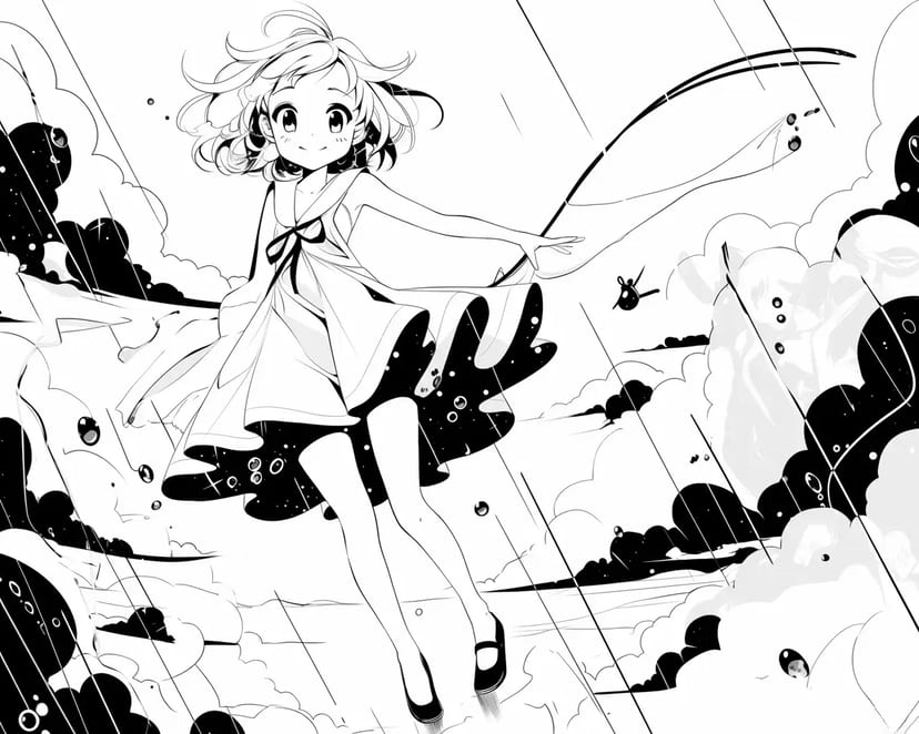 雨の中の少女