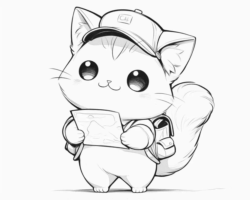 地図を持つ冒険猫