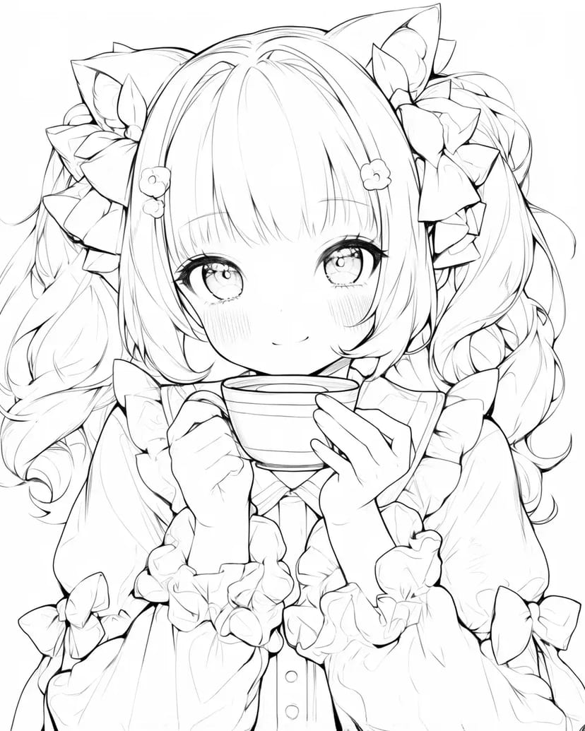 カップを持つ少女