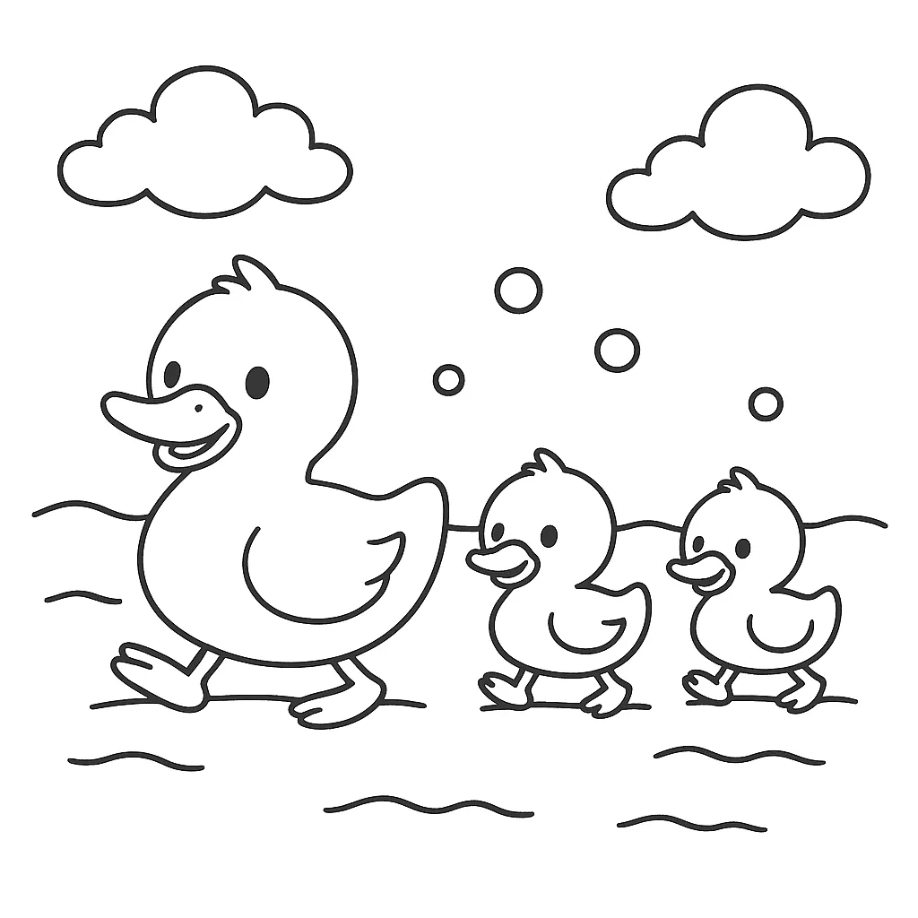Aventure de la famille de canards