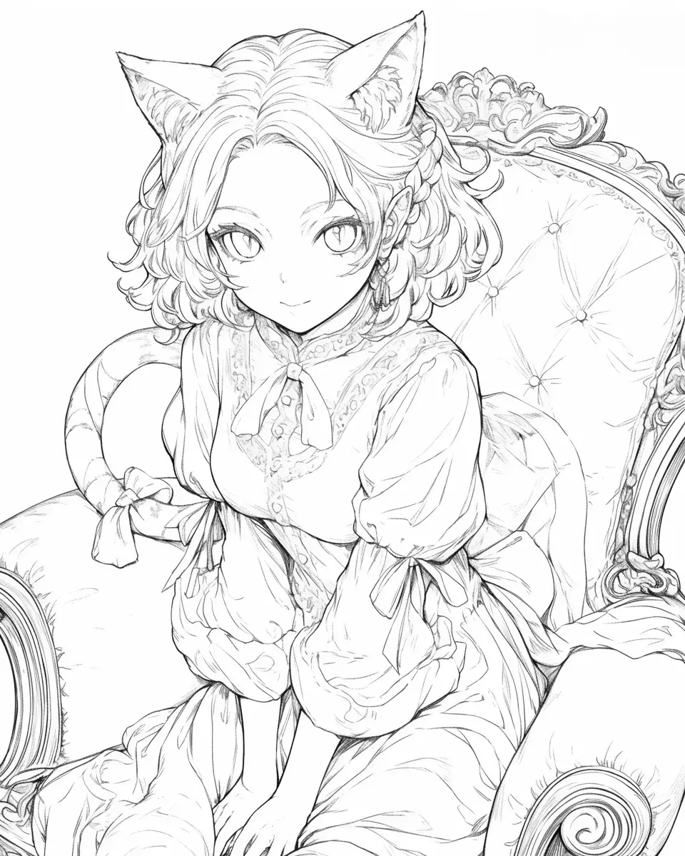 優雅な猫耳の少女